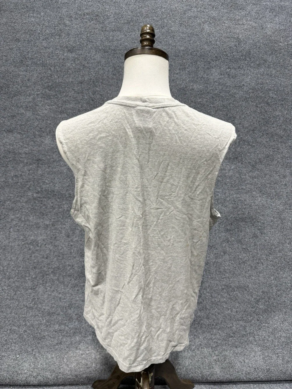 Nike Mens Large Gray Sleeveless Athletic Shirt Swoosh Piped Workout Tank Top